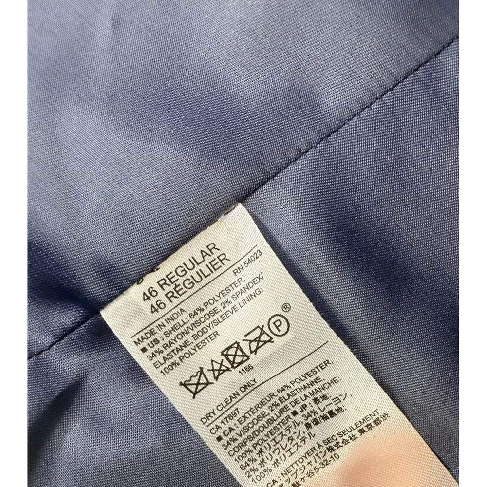 Banana Republic Blazer Jacket Sport Coat Mens 46R Slim Fit Polyester Navy NICE!
